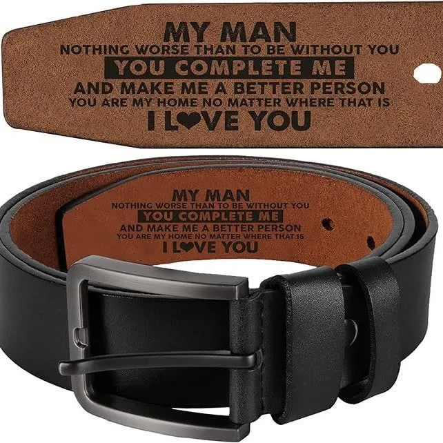 Custom Leather Belt Engraved Names Warm Gift