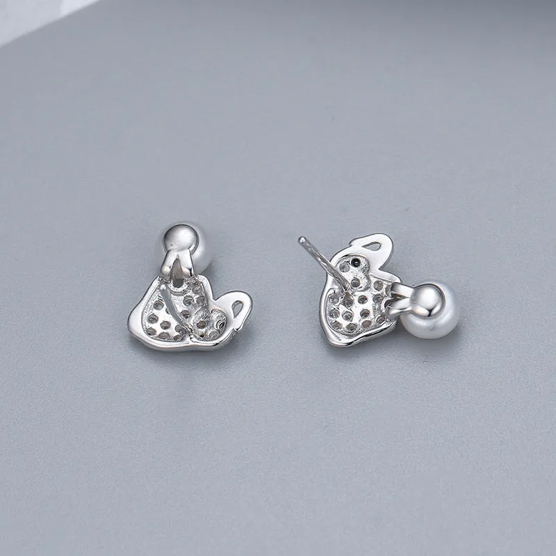 Cute Elephant Pearl Earring Setting-Jewelry Setting Wholesale