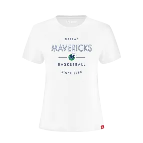 DALLAS MAVERICKS SPORTIQE WOMENS WHITE M-HAT SHORT SLEEVE TEE