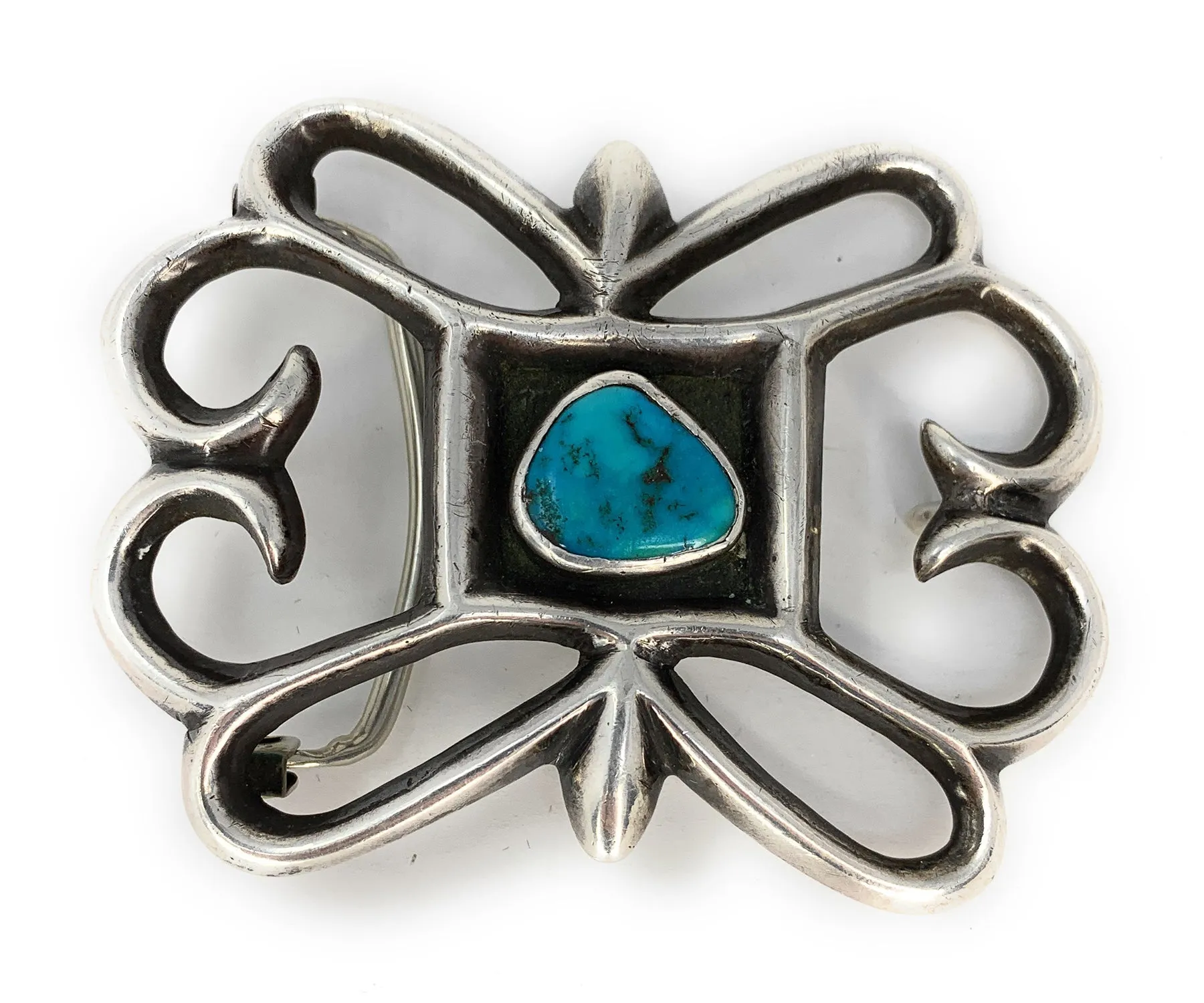 Dan Jackson Old Pawn Zuni Sterling Silver and Turquoise Belt Buckle and Rings