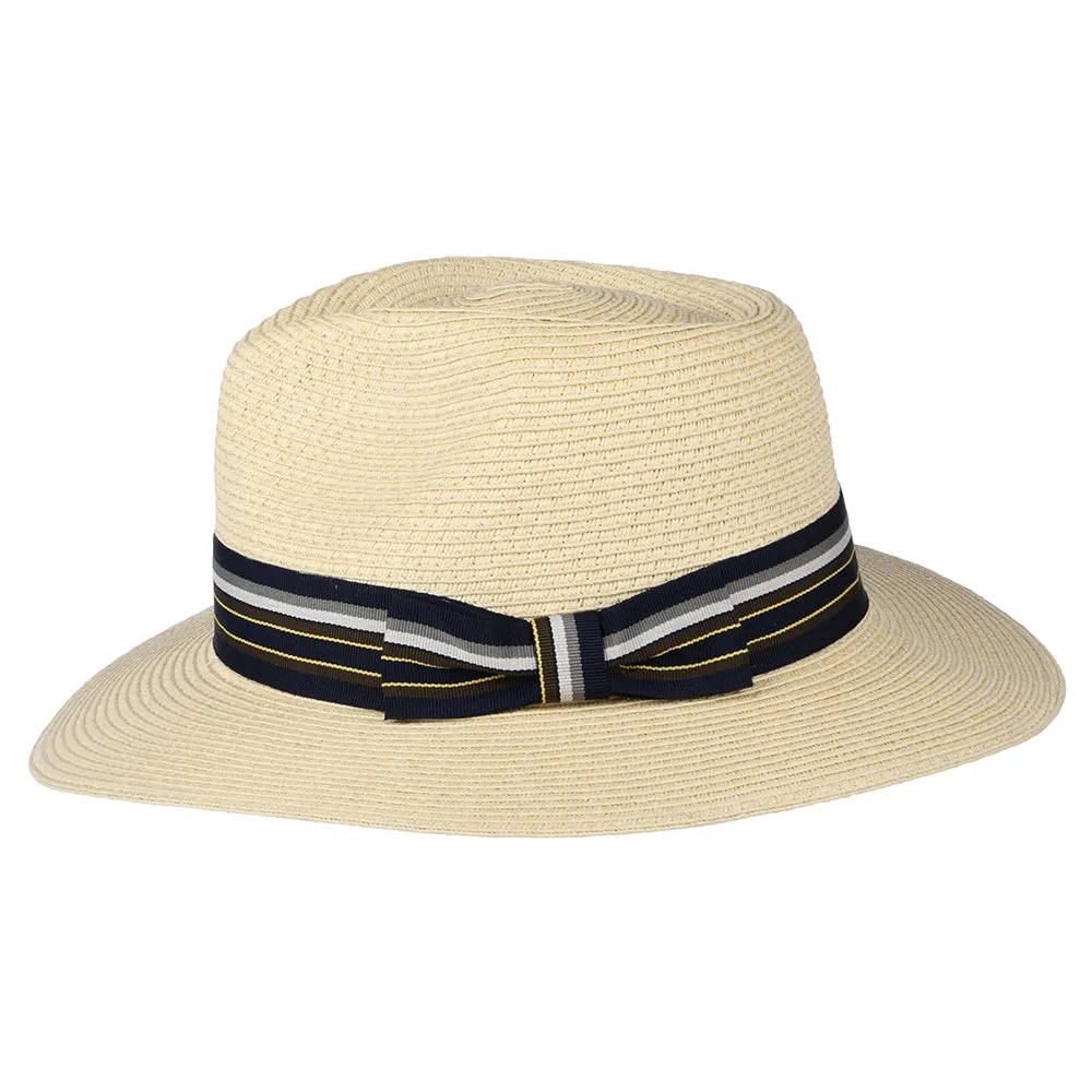 Denton Hats Trent Packable Fedora Hat With Striped Band - Natural
