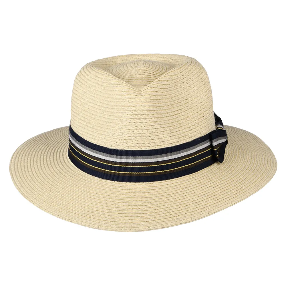 Denton Hats Trent Packable Fedora Hat With Striped Band - Natural