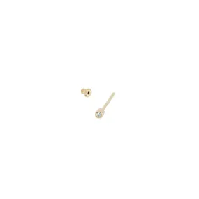 Diamond Bullet Stud Earring Single