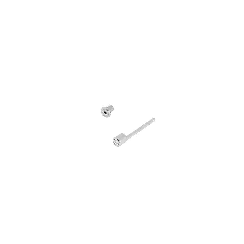 Diamond Bullet Stud Earring Single