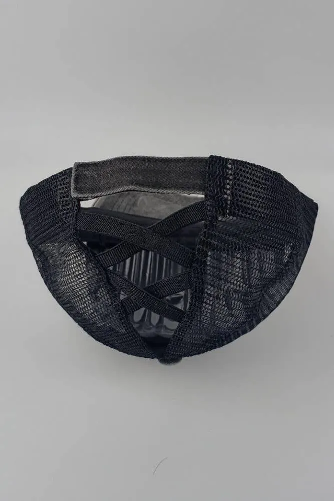 Distressed Ranch Ponytail Hat