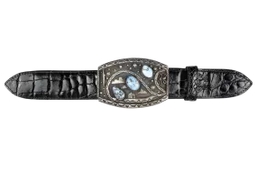 Diva Diamonds Tri-Stone Turquoise Trophy Buckle