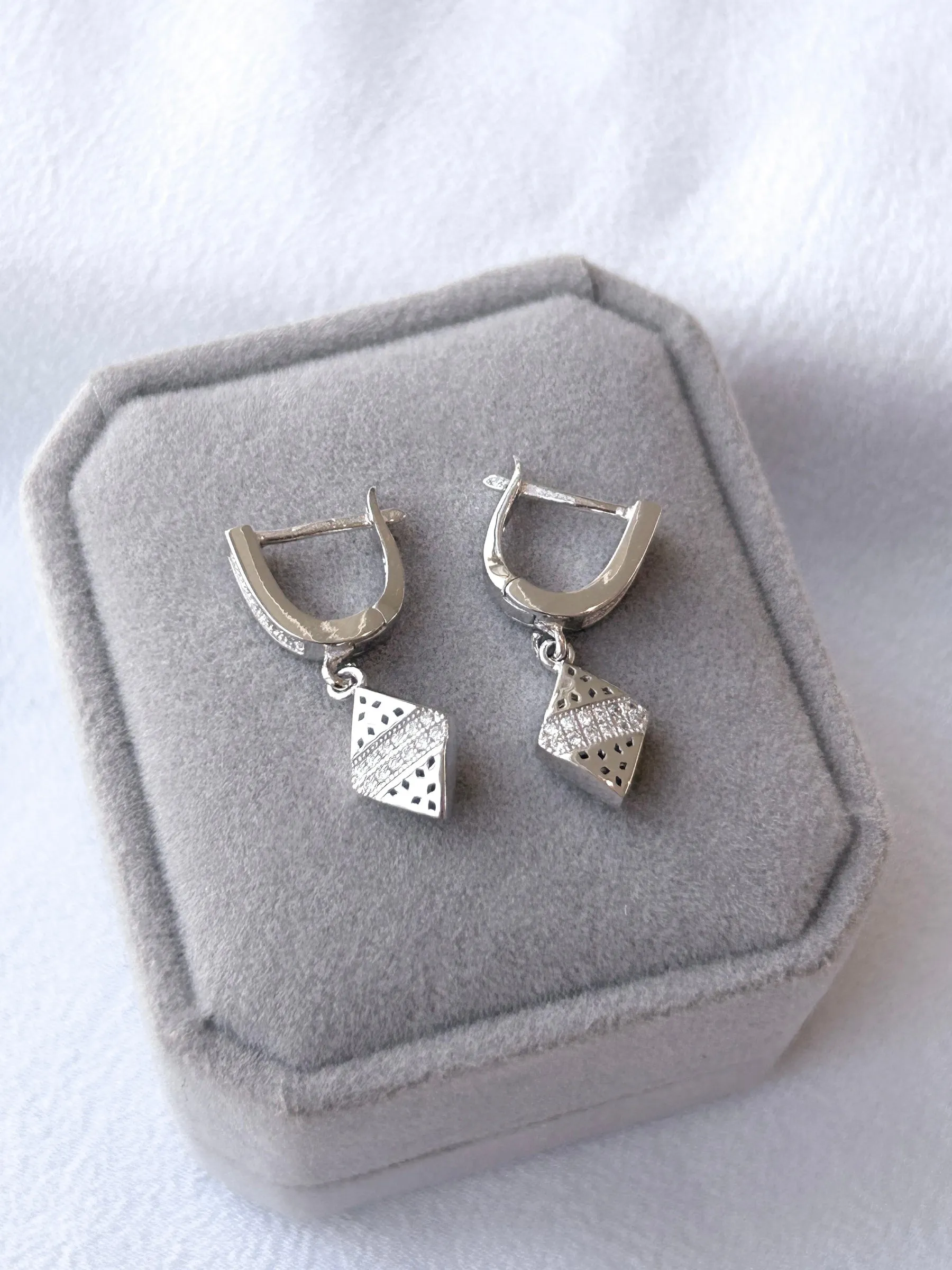 Divine Drop Huggies Earrings