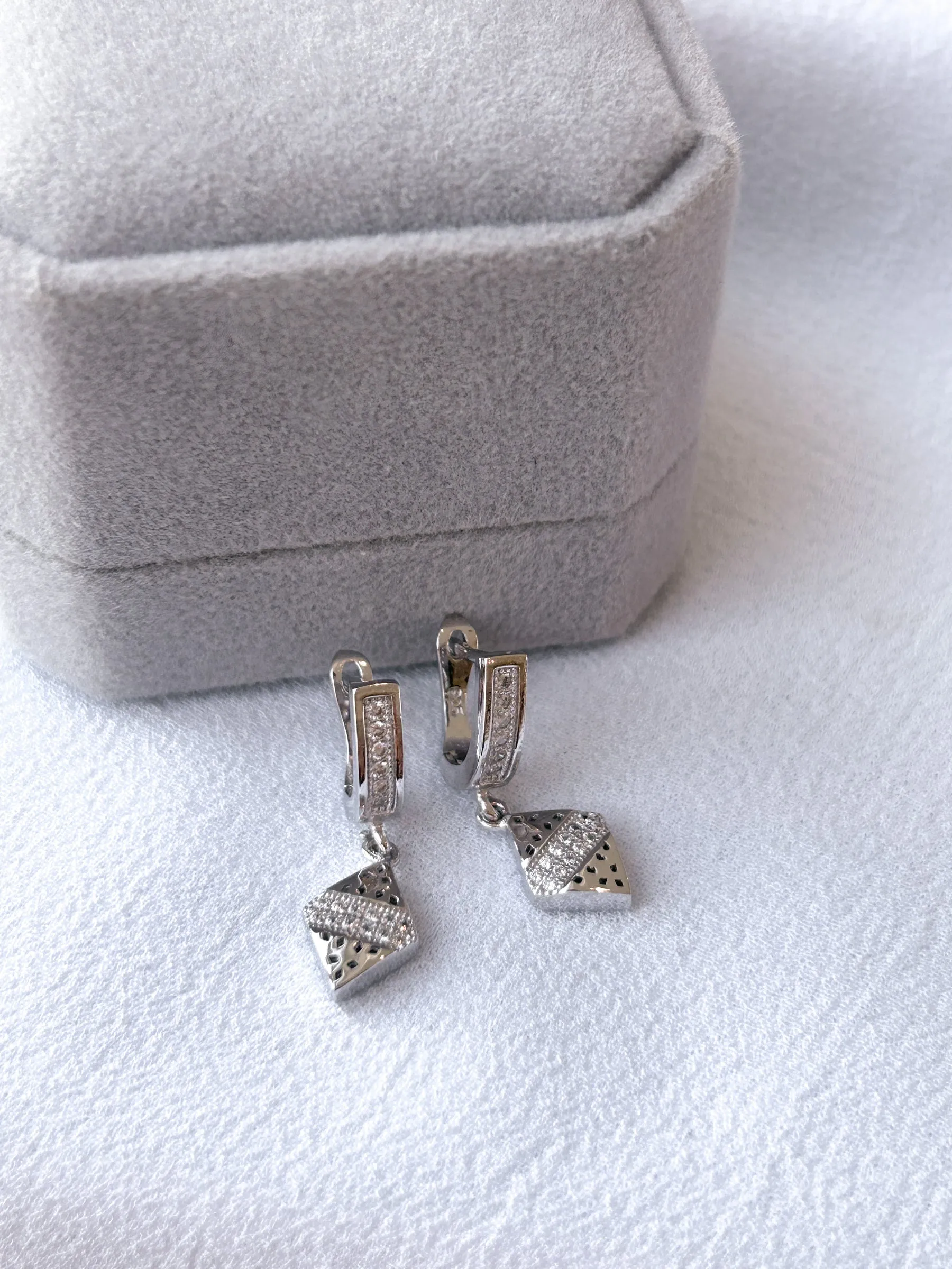 Divine Drop Huggies Earrings