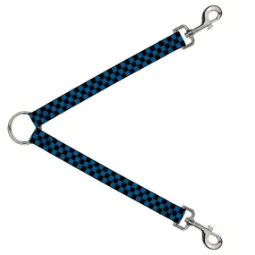 Dog Leash Splitter - Checker Black/Turquoise