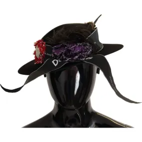 Dolce & Gabbana Elegant Wide Brim Black Hat