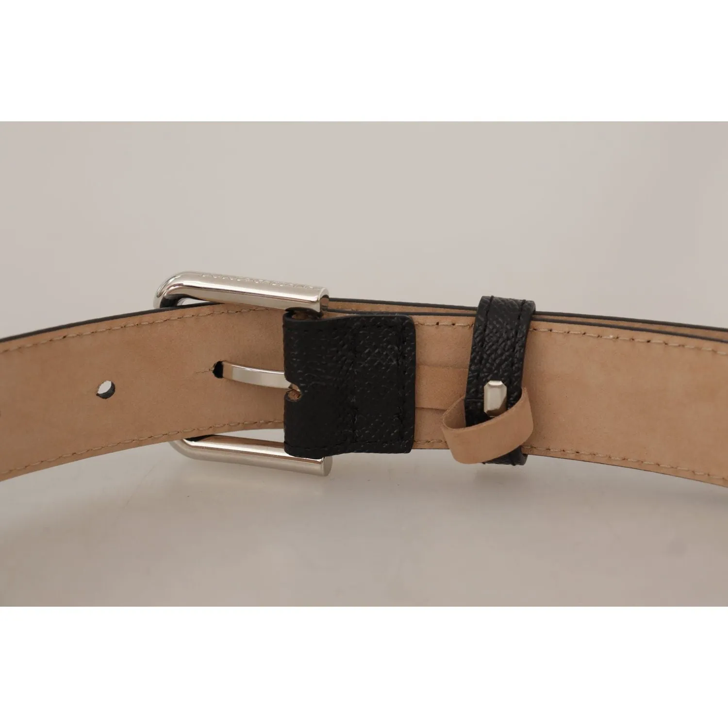 Dolce & Gabbana Sleek Black Authentic Leather Belt