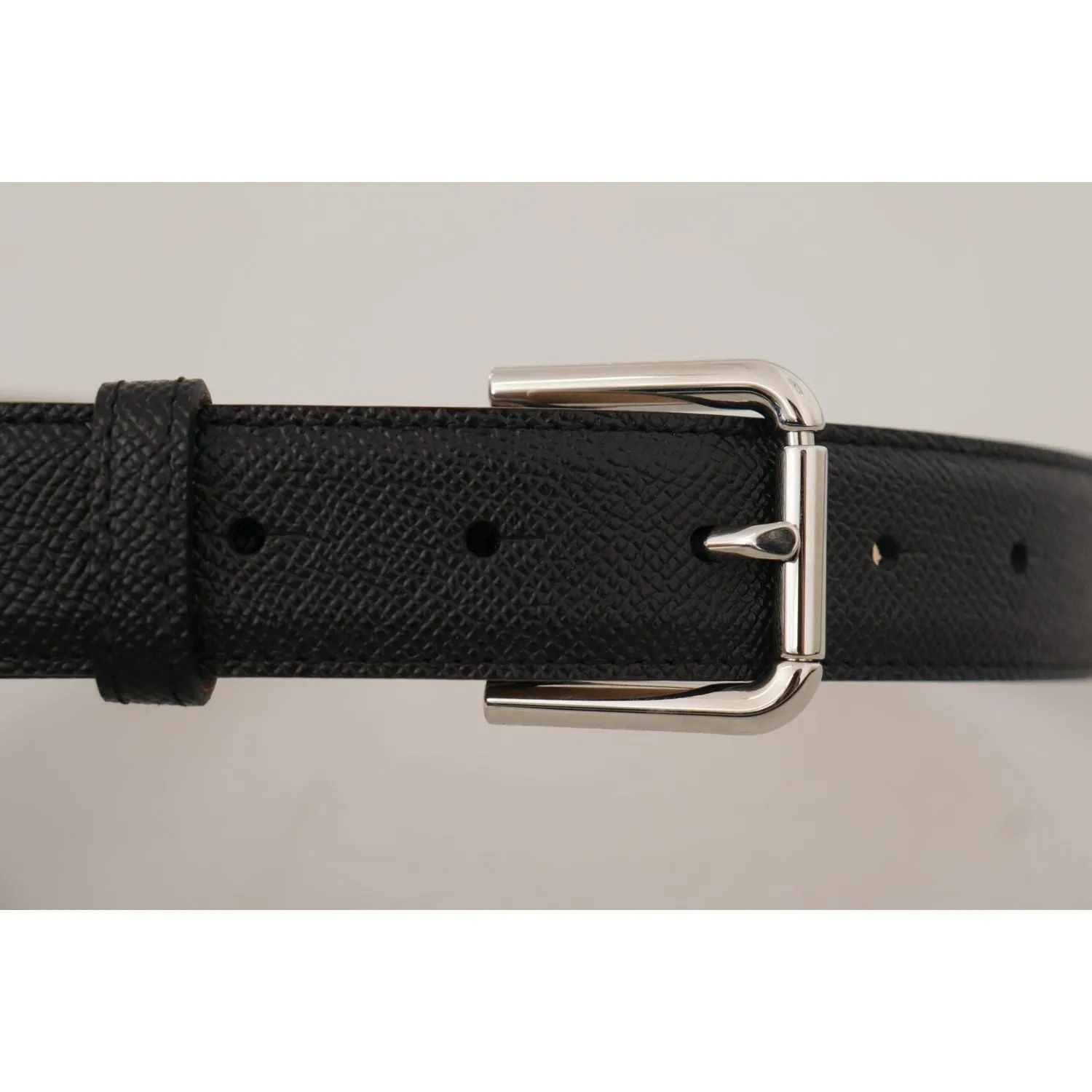 Dolce & Gabbana Sleek Black Authentic Leather Belt