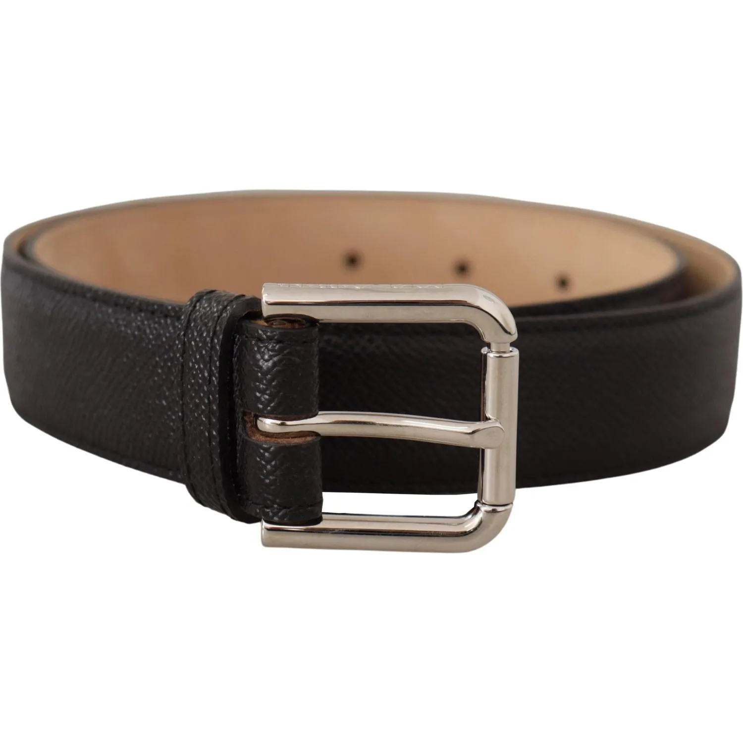 Dolce & Gabbana Sleek Black Authentic Leather Belt