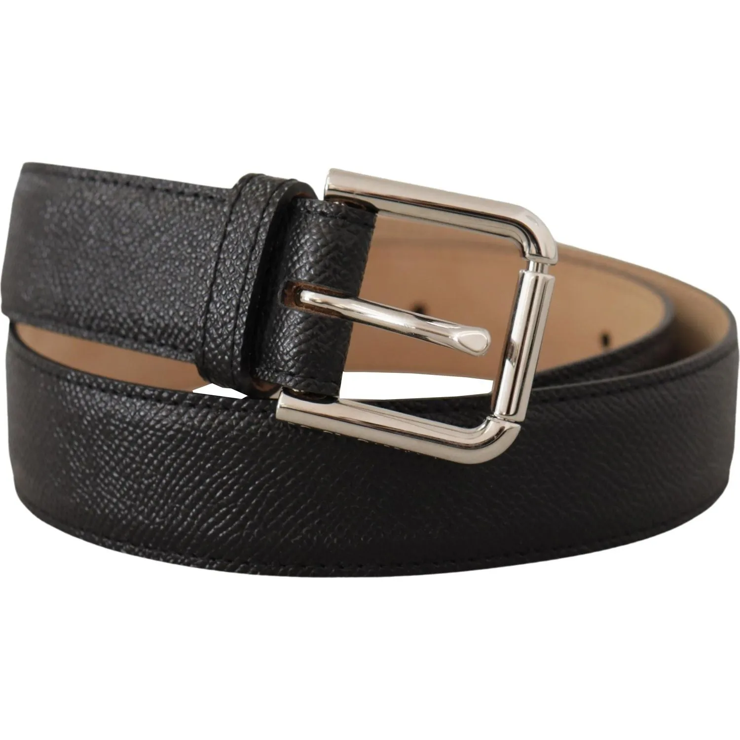 Dolce & Gabbana Sleek Black Authentic Leather Belt