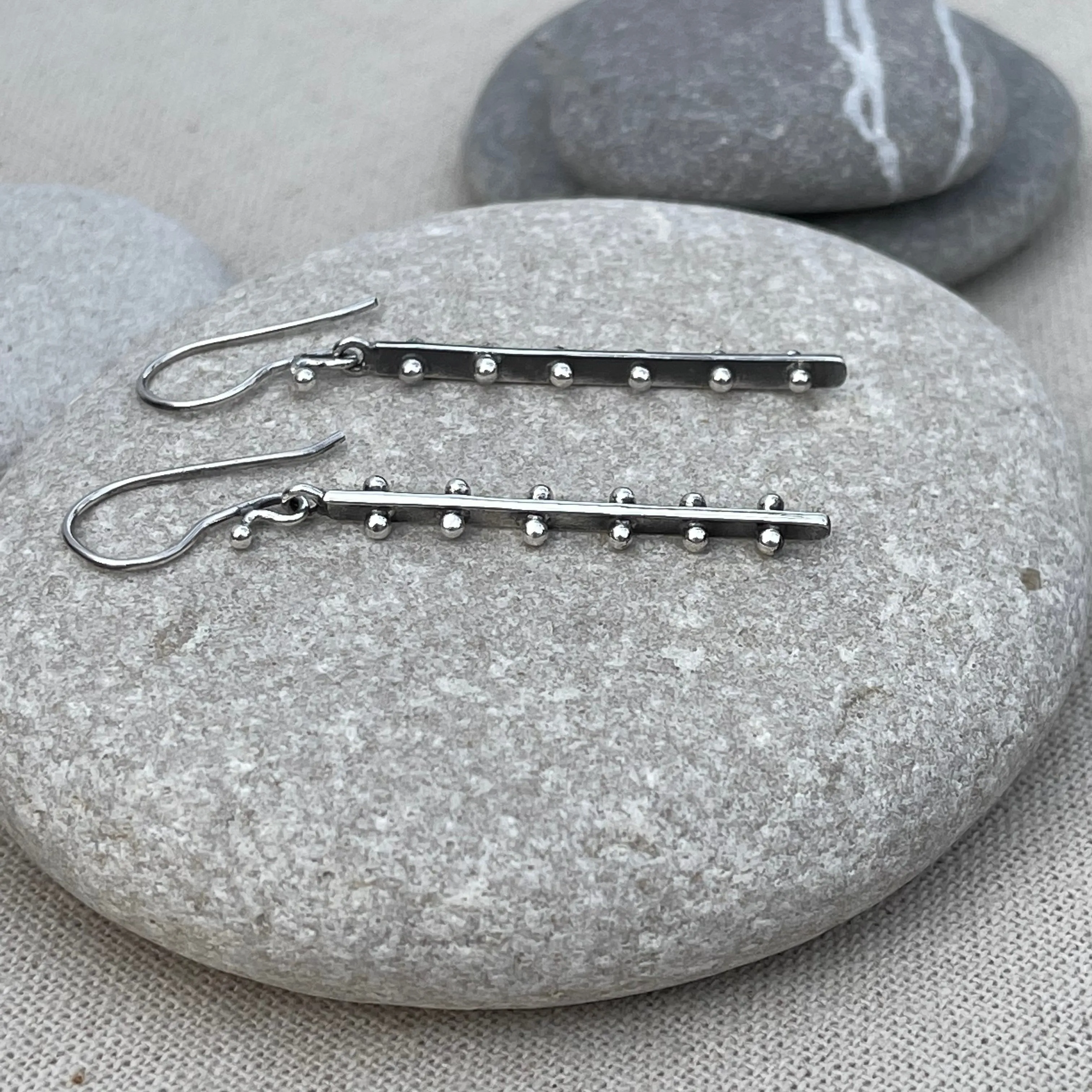 Dotted Sticks Earrings - Sterling Silver