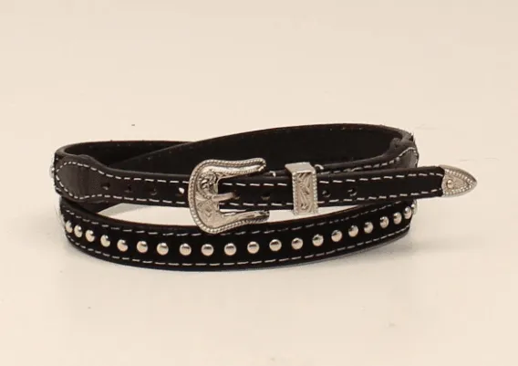 Double S 3/8" Brown Hair-On Silver Bead Hat Band 0267402