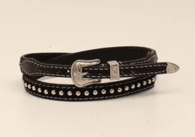 Double S 3/8" Brown Hair-On Silver Bead Hat Band 0267402