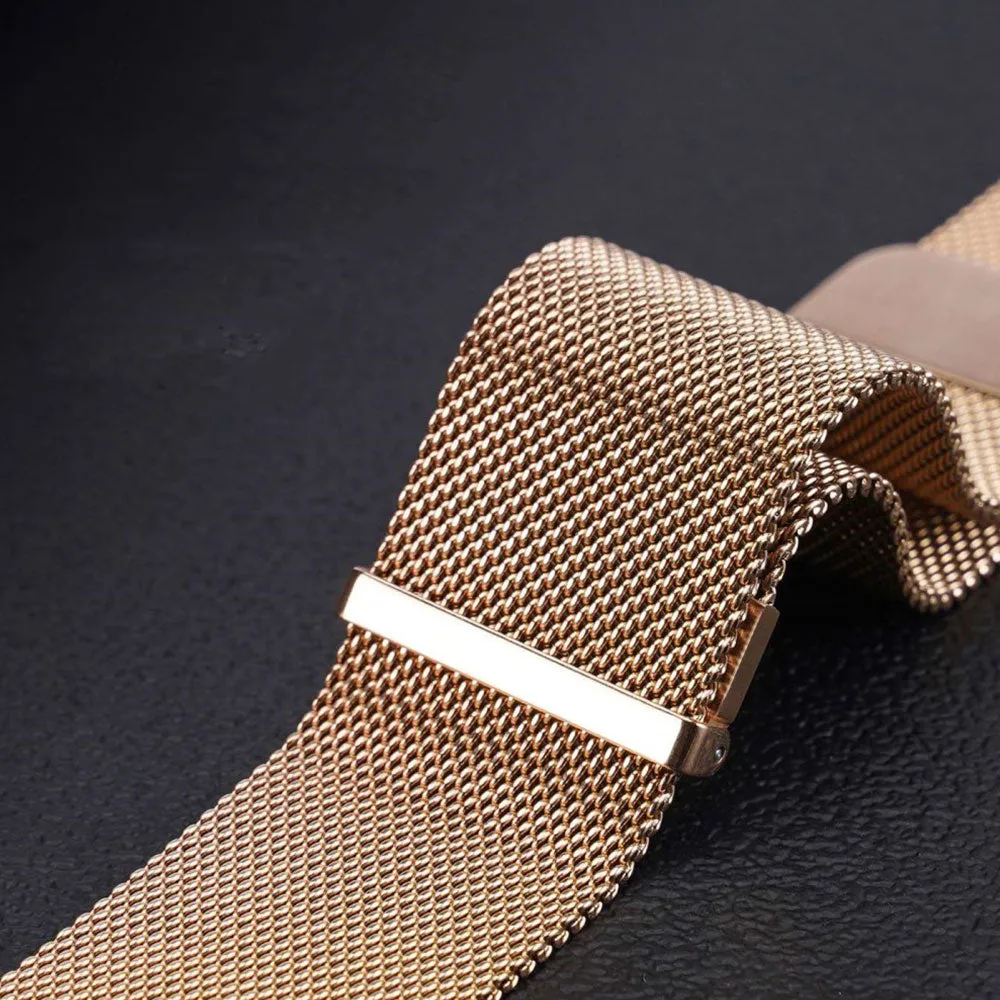 Dux Ducis - Stainless steel watch bracelet Milanaise with magnetic clasp (bridge width: 20mm) - rose gold