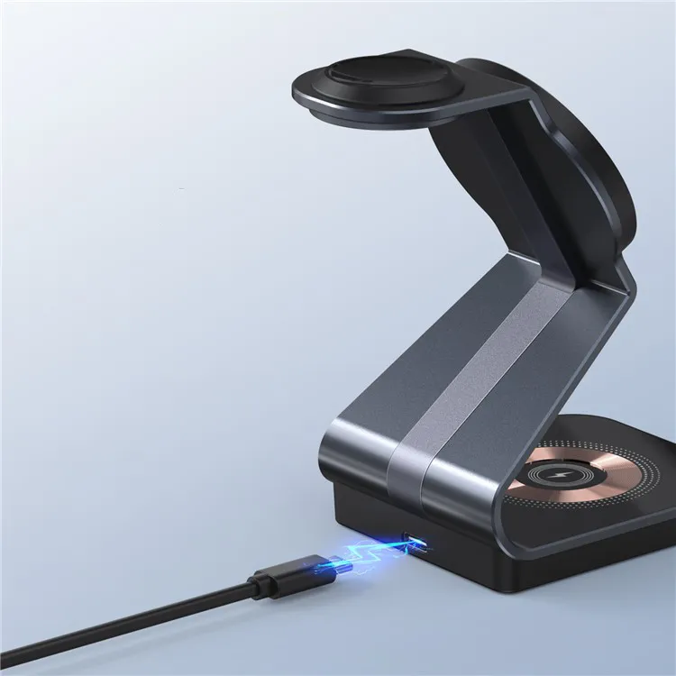 Duzzona - (15W) 3in1 MagSafe Qi Wireless Charger for Apple iPhone / Apple Airpods / Apple Watch Docking Station - Black