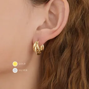 E117 statement triple open hoop earrings