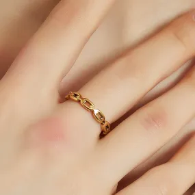 Eden dainty minimalist chain link stacking ring