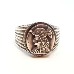 Egyptian jewelry ring, vintage signet ring, silver vintage rings.