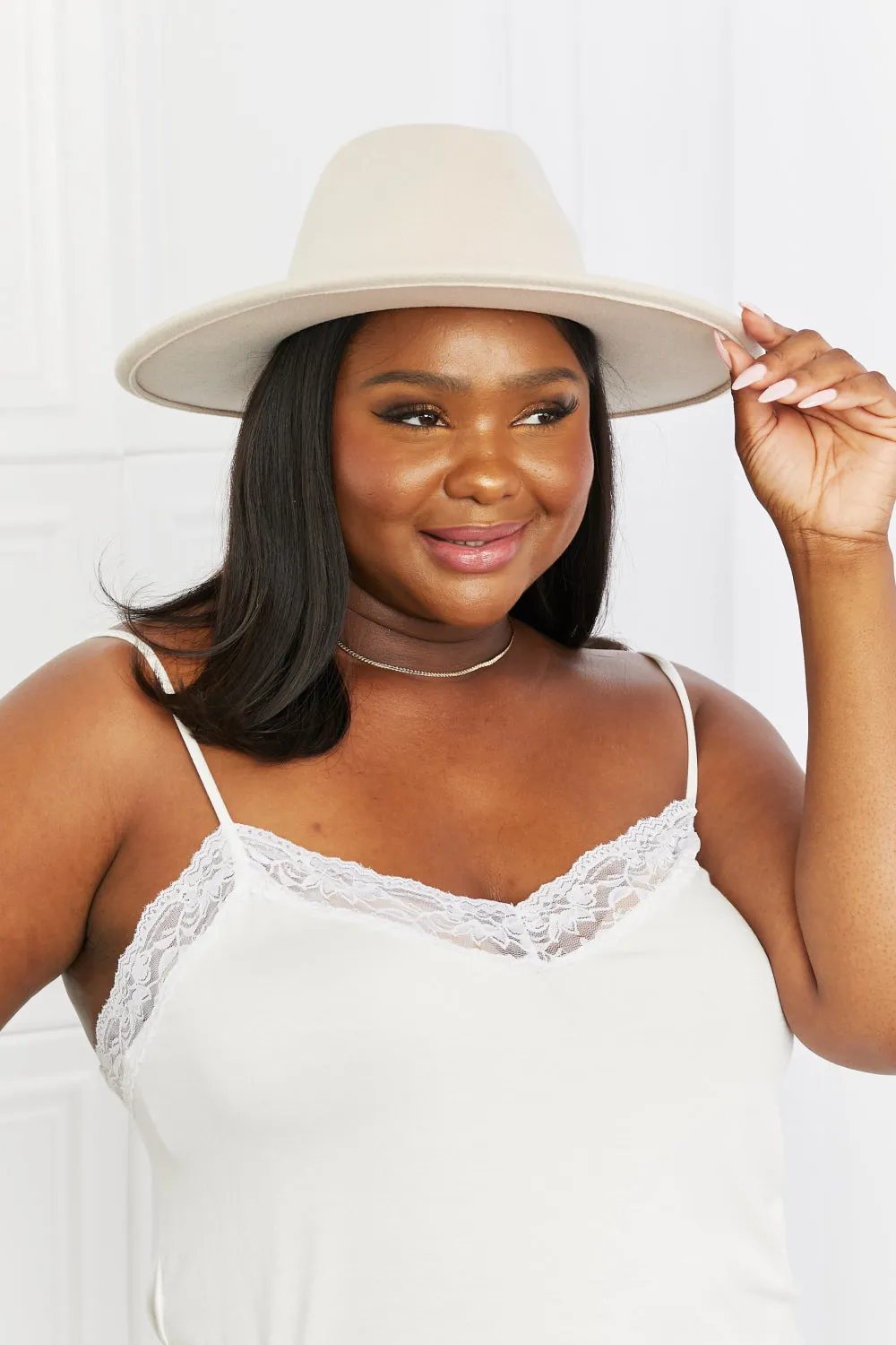 Elegant Beige Fedora Hat