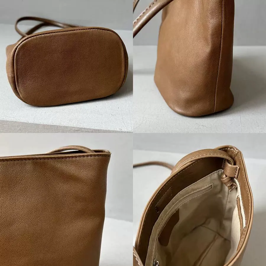 Elegant Leather Bucket Bag