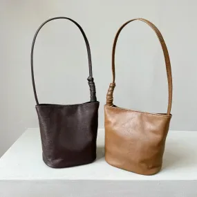 Elegant Leather Bucket Bag