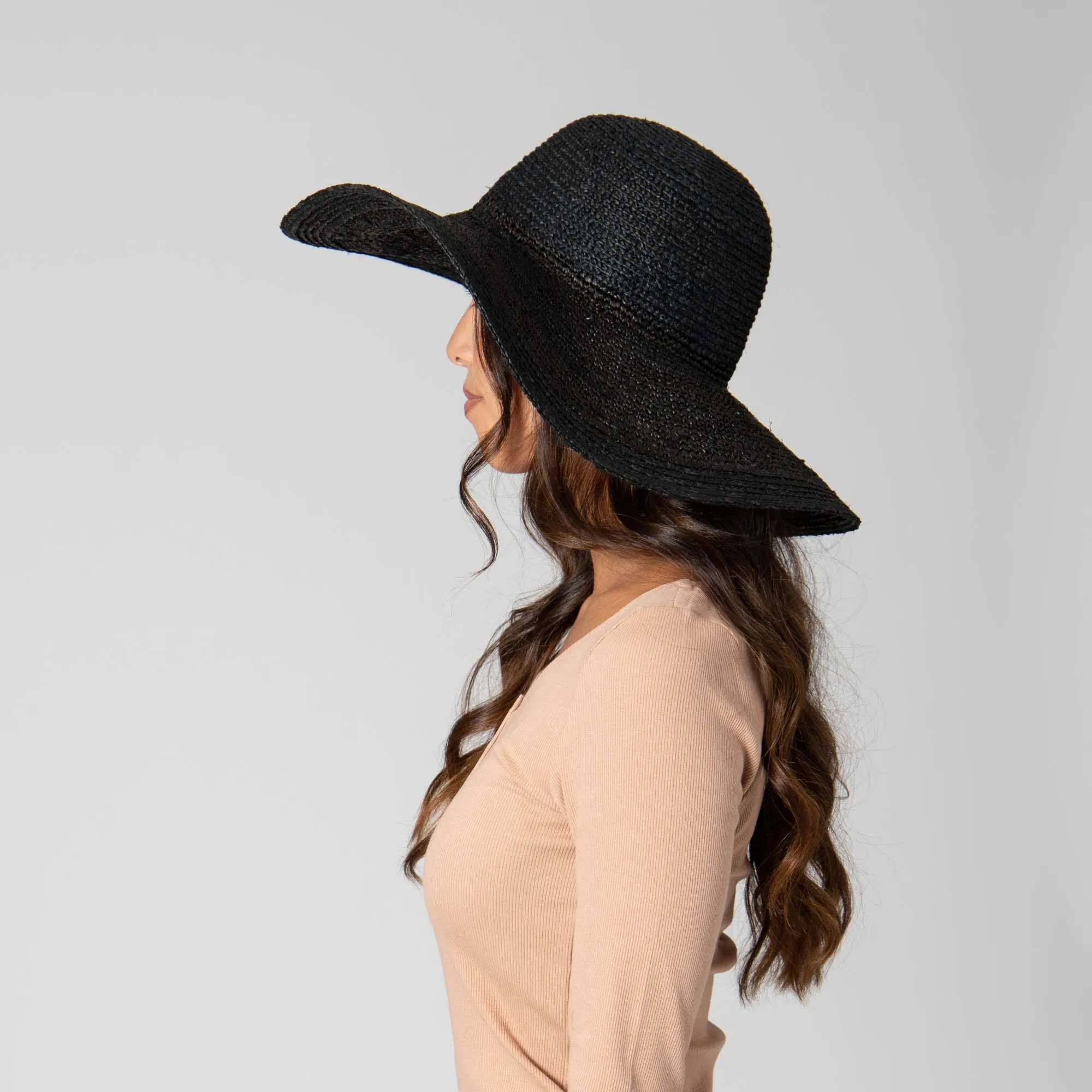 Elegant - Raffia Braid Round Crown Sun Hat