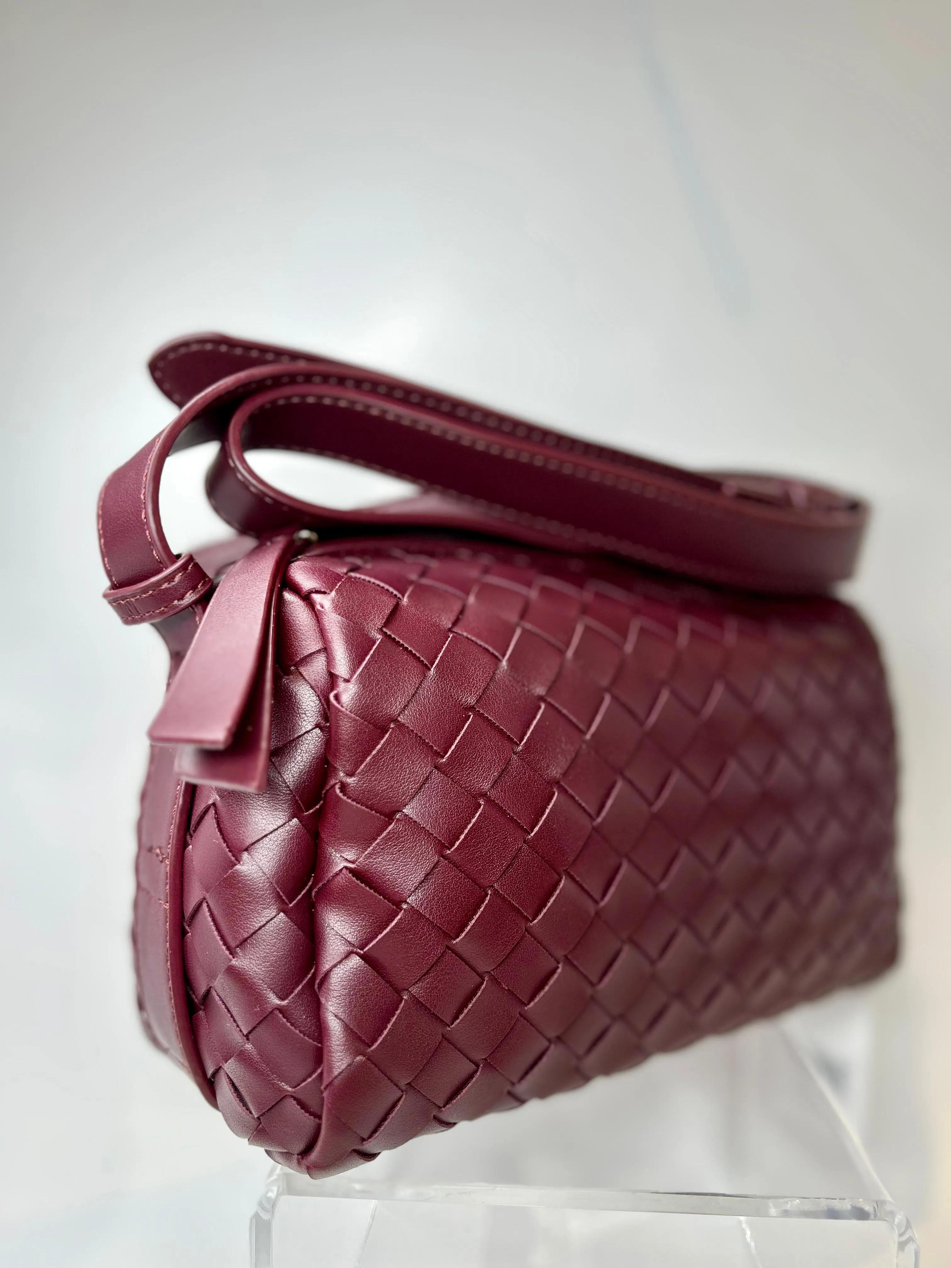 Emilia - Burgundy Woven Bag