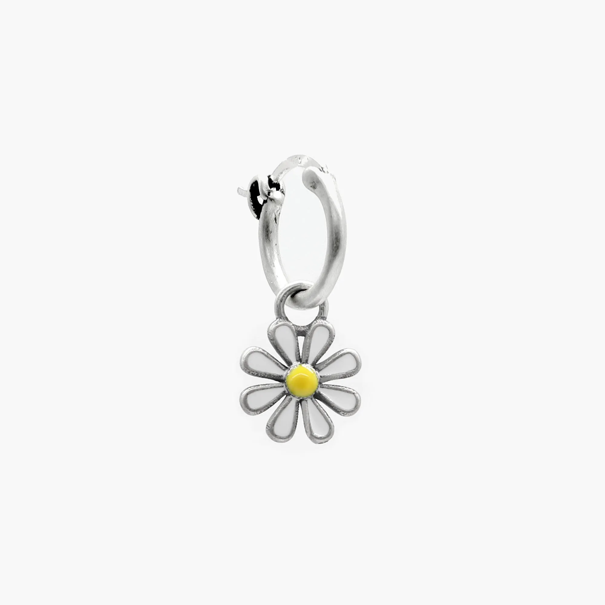 Enamelled Daisy Sterling Silver Earring