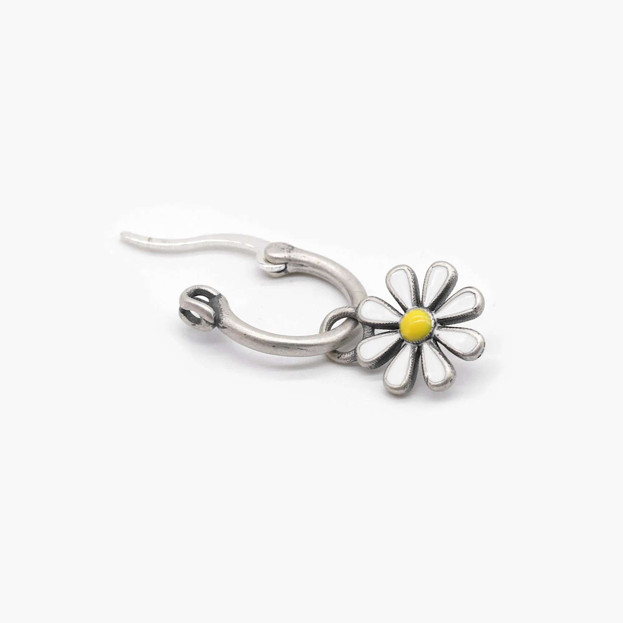 Enamelled Daisy Sterling Silver Earring