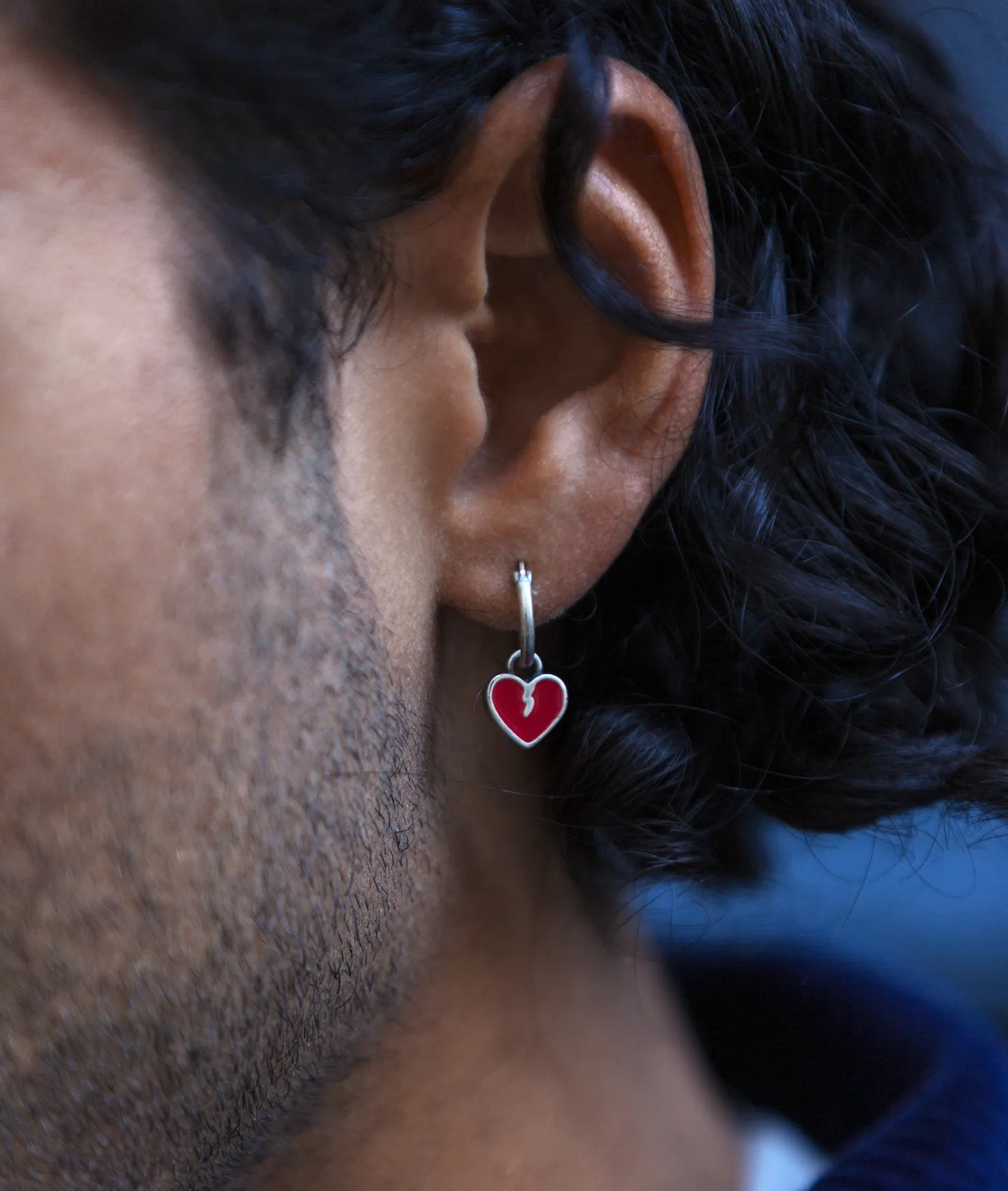 Enamelled Heartbreak Sterling Silver Earring