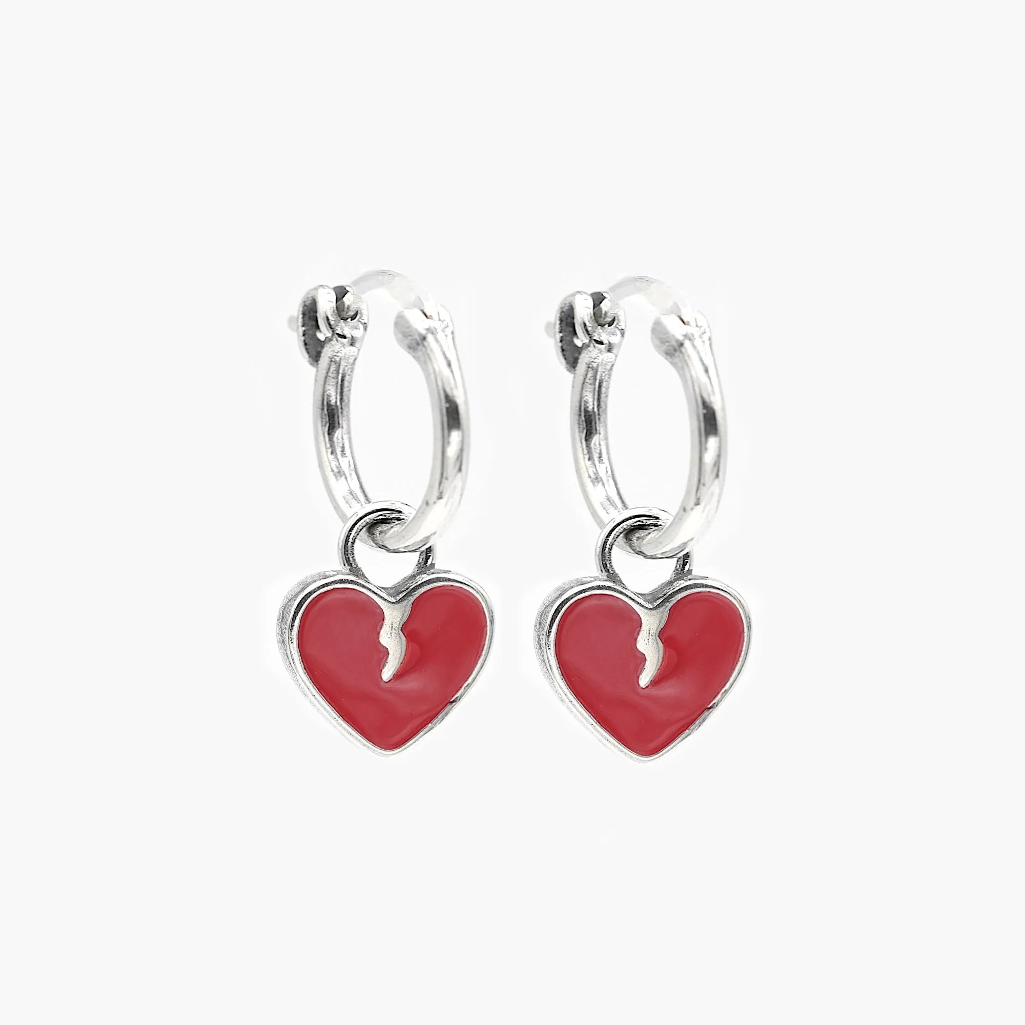 Enamelled Heartbreak Sterling Silver Earring
