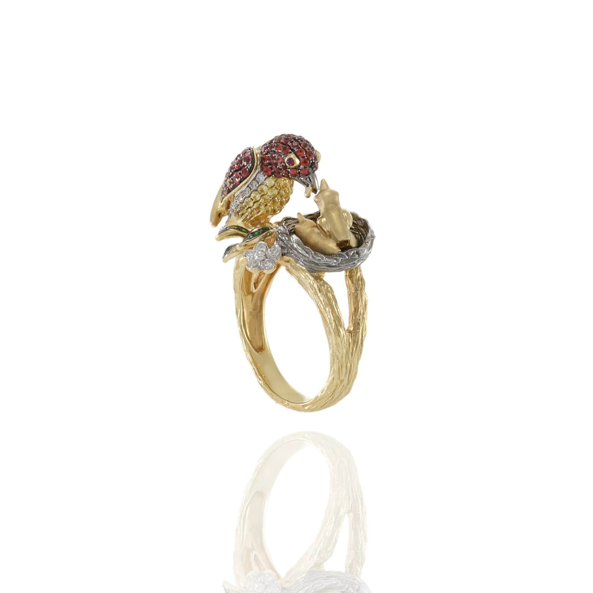 Estate 18KT Yellow Gold Parrot Ring