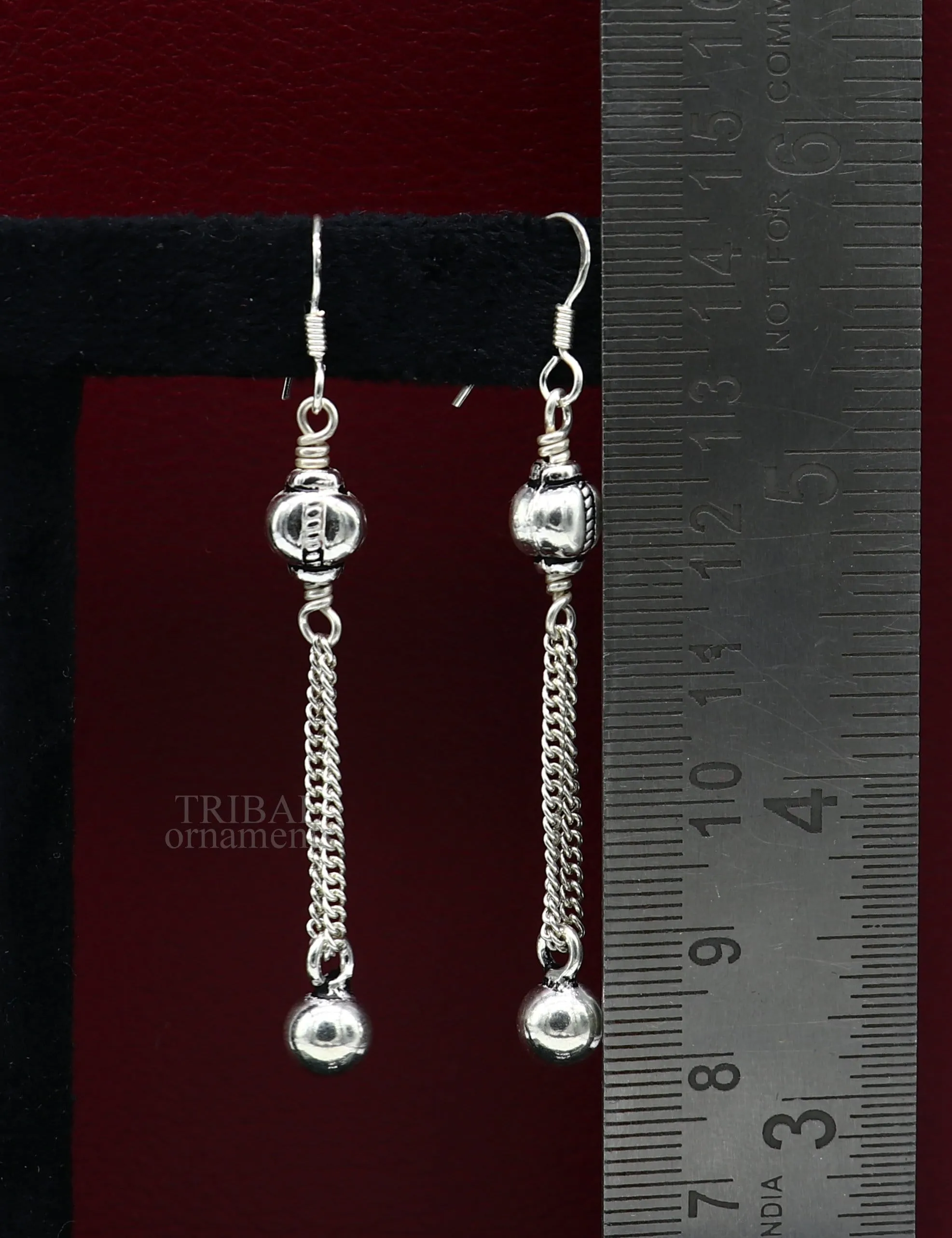 Exclusive 925 sterling silver handmade hook earrings with elegant fancy girl's hoops earring brides jewelry from india ear1085