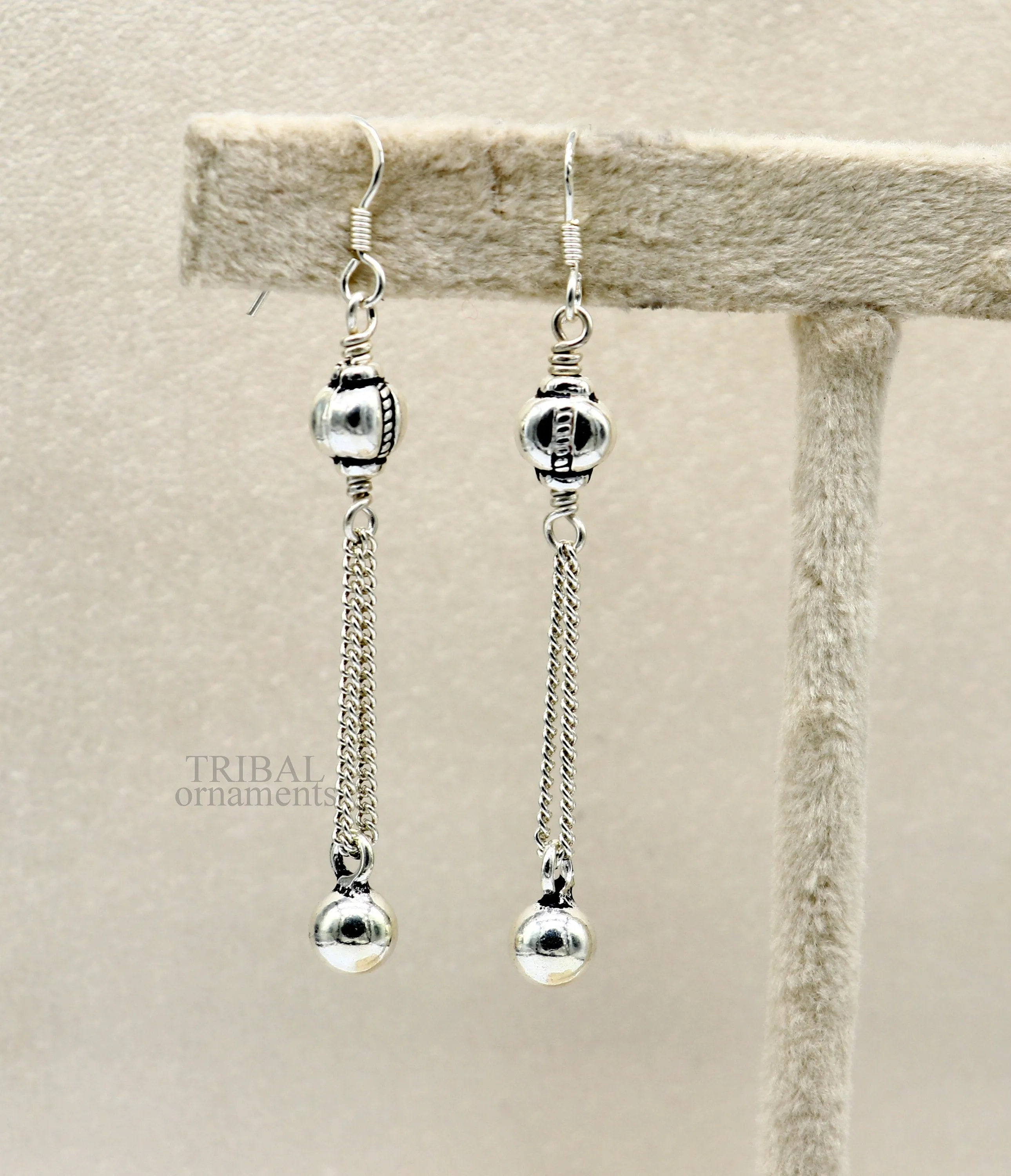 Exclusive 925 sterling silver handmade hook earrings with elegant fancy girl's hoops earring brides jewelry from india ear1085