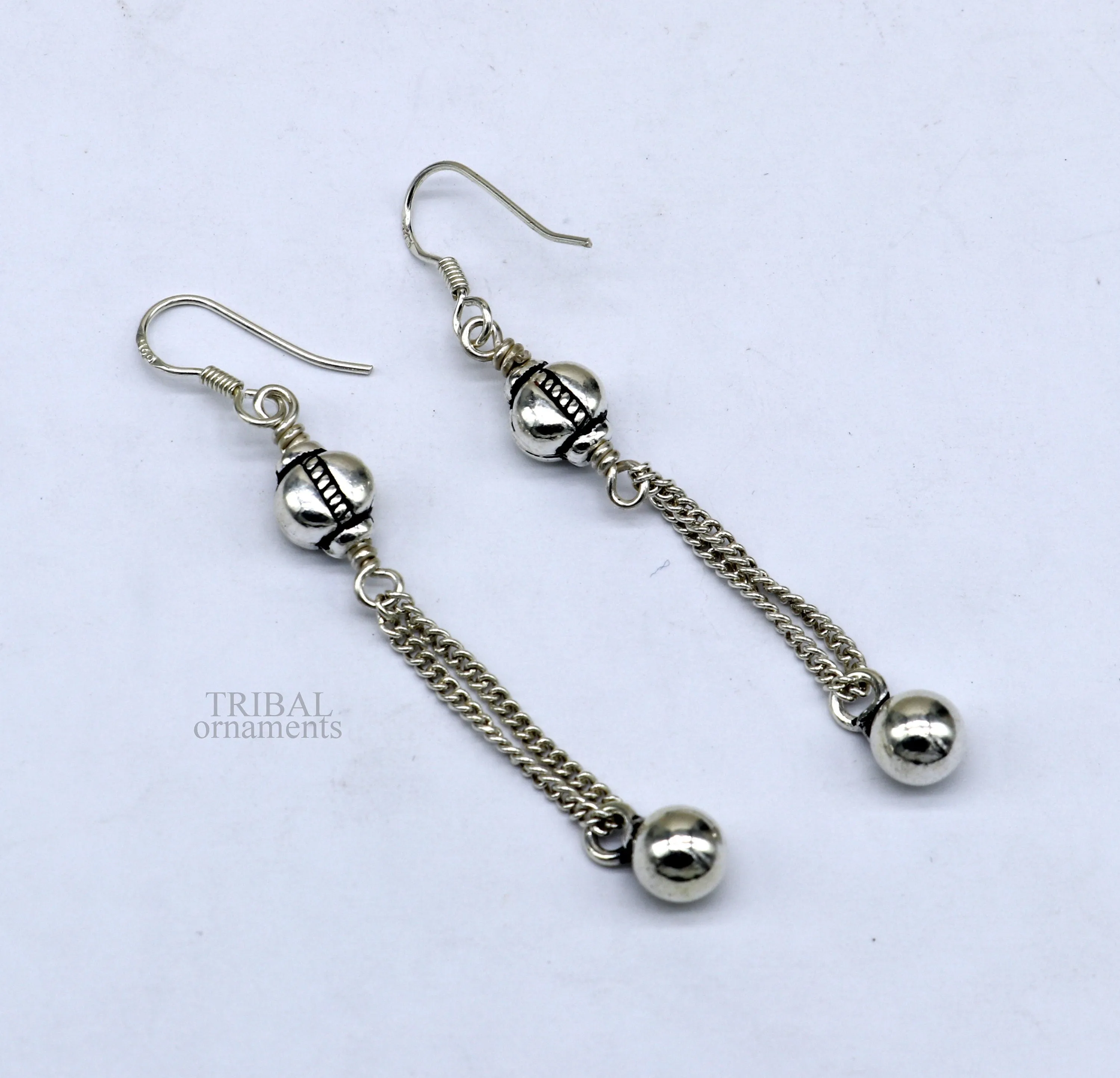 Exclusive 925 sterling silver handmade hook earrings with elegant fancy girl's hoops earring brides jewelry from india ear1085