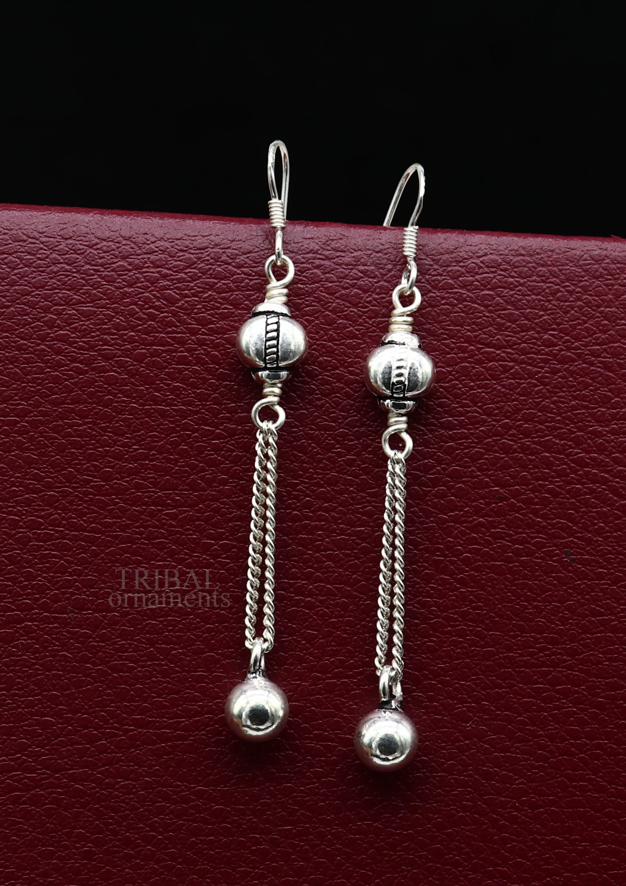 Exclusive 925 sterling silver handmade hook earrings with elegant fancy girl's hoops earring brides jewelry from india ear1085