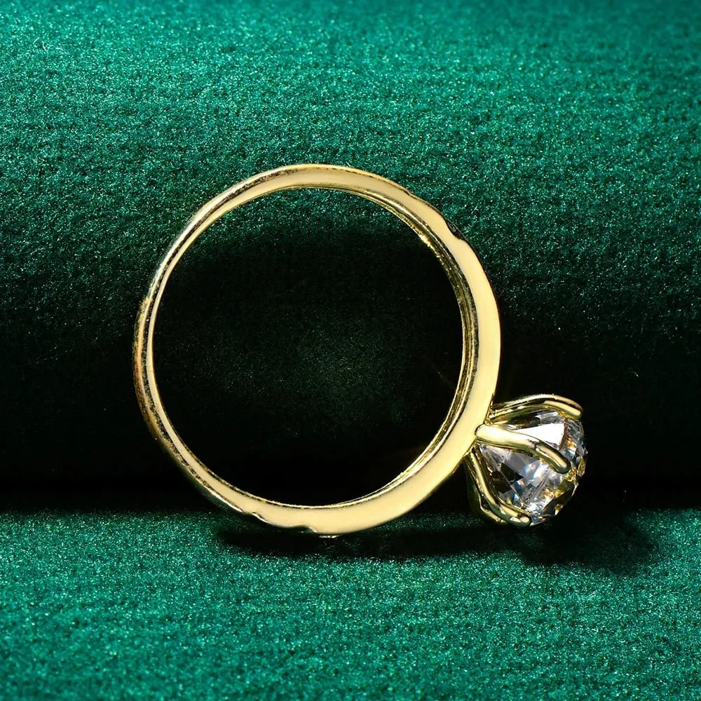 Exquisite 10K Solid Gold 1.2 Ct Diamond Engagement Ring