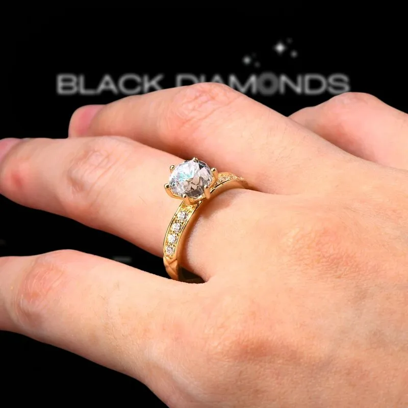Exquisite 10K Solid Gold 1.2 Ct Diamond Engagement Ring