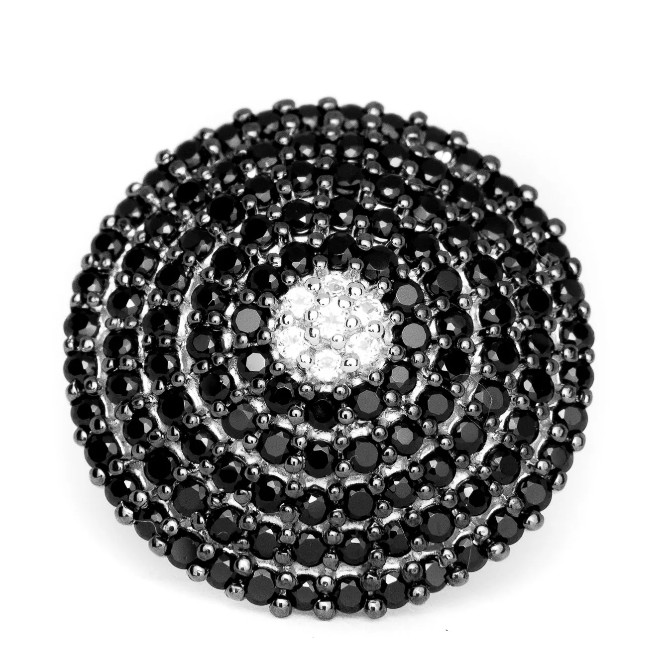 Exquisite Black Spinel Cocktail Ring