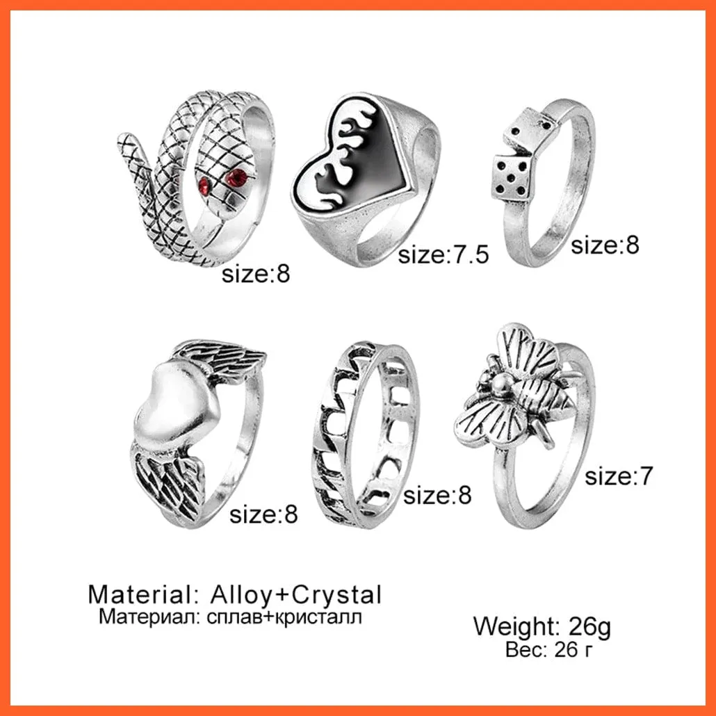 Exquisite Collection Of Retro Silver Color Ring Set For Women