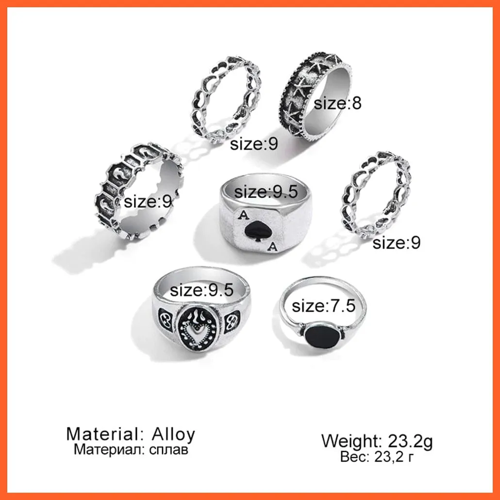 Exquisite Collection Of Retro Silver Color Ring Set For Women