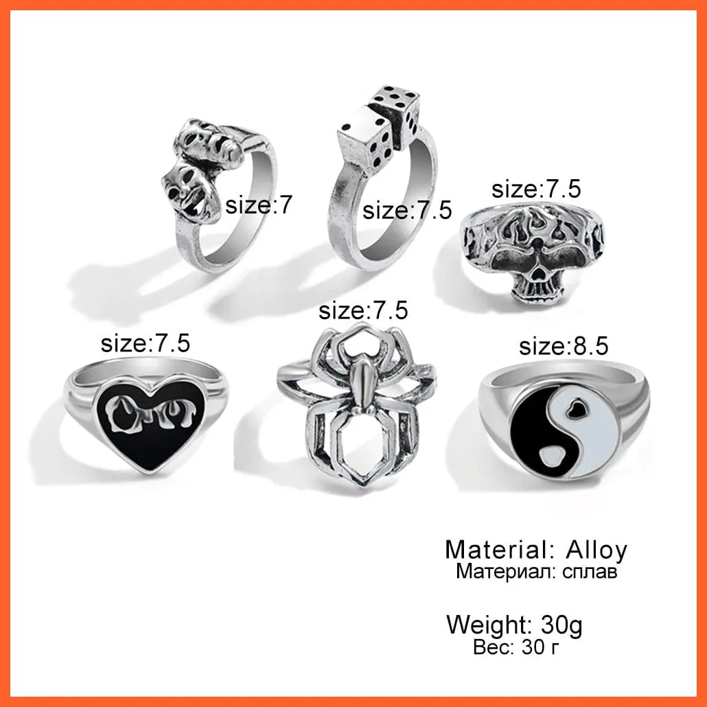 Exquisite Collection Of Retro Silver Color Ring Set For Women