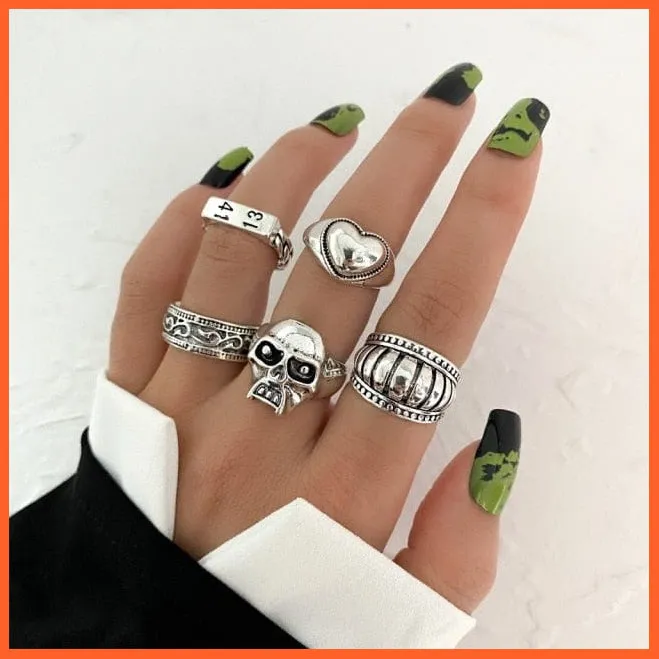 Exquisite Collection Of Retro Silver Color Ring Set For Women