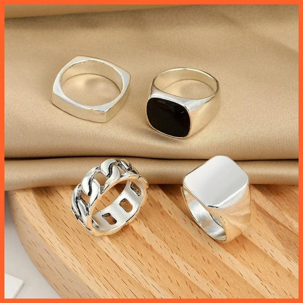 Exquisite Collection Of Retro Silver Color Ring Set For Women