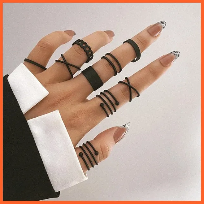Exquisite Collection Of Retro Silver Color Ring Set For Women