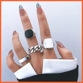 Exquisite Collection Of Retro Silver Color Ring Set For Women